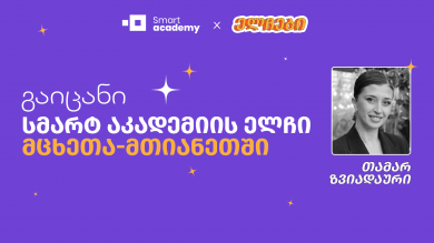 გაიცანი სმარტ აკადემიის ელჩი მცხეთა-მთიანეთში - თამარ ზვიადაური